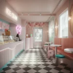 تخطيط وتصميم متجر الآيس كريم