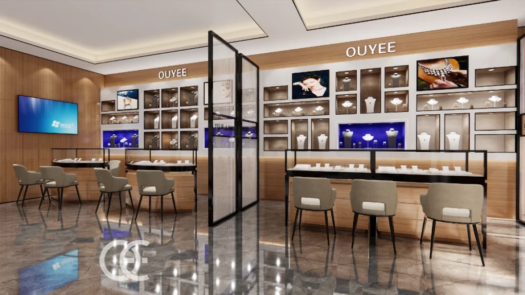 Elmas Mağazası Arkadan Aydınlatmalı Duvara Monte Tasarım 4