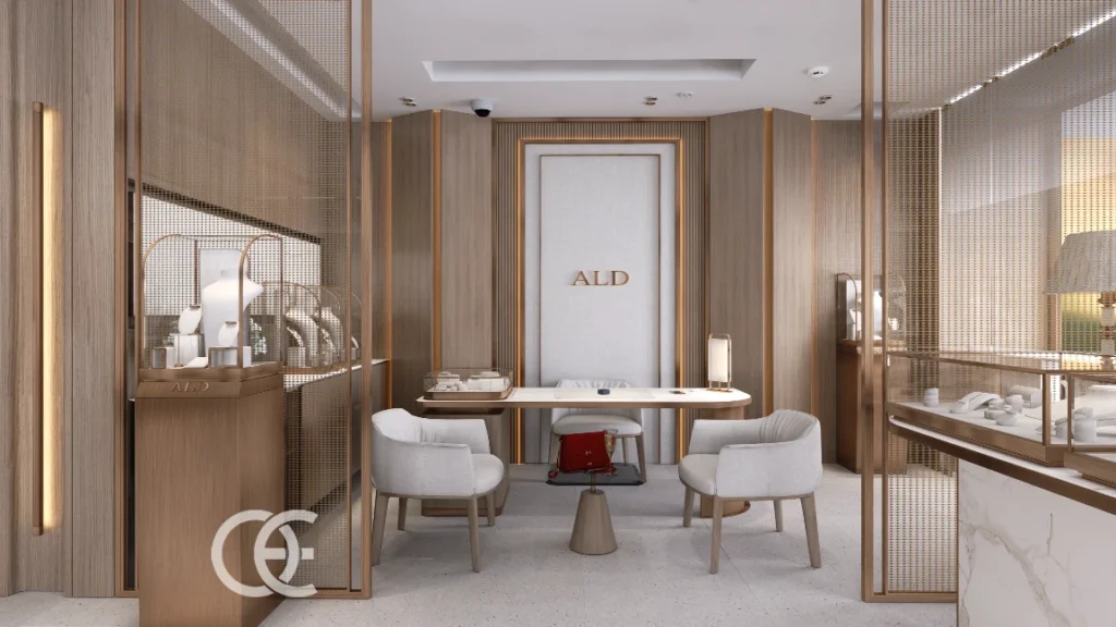 Takı Mağazası Arkadan Aydınlatmalı Modern Düzen