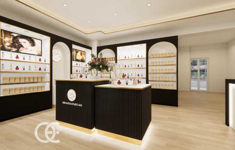 化粧品店のモダンスタイル内装デザイン