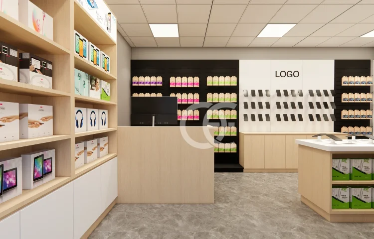 Gitterstil Handygeschäft Wanddisplay Möbel 4