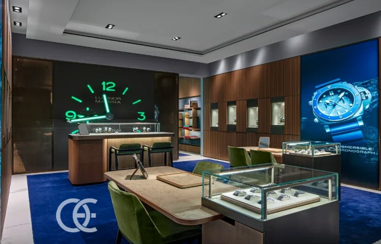 Disposition minimaliste élégante pour boutique de bijoux