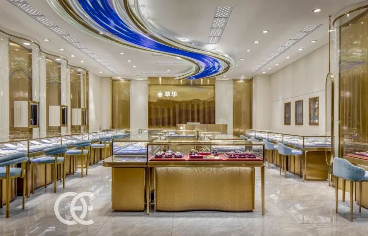 Design d'intérieur personnalisé pour la boutique de bijoux