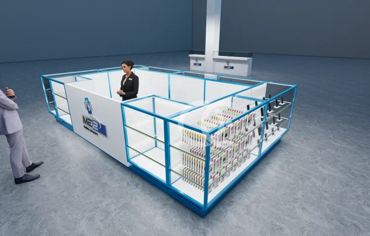 Open Island Phone Shop Counter Furniture