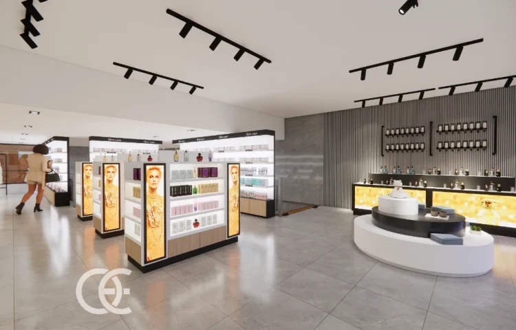 香水店カウンターデザインキャビネット5