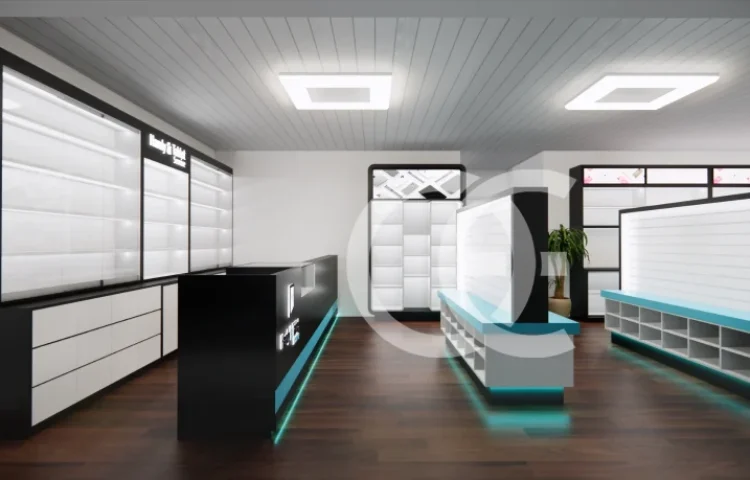 Sleek Mobile Phone Store Back Panel Design