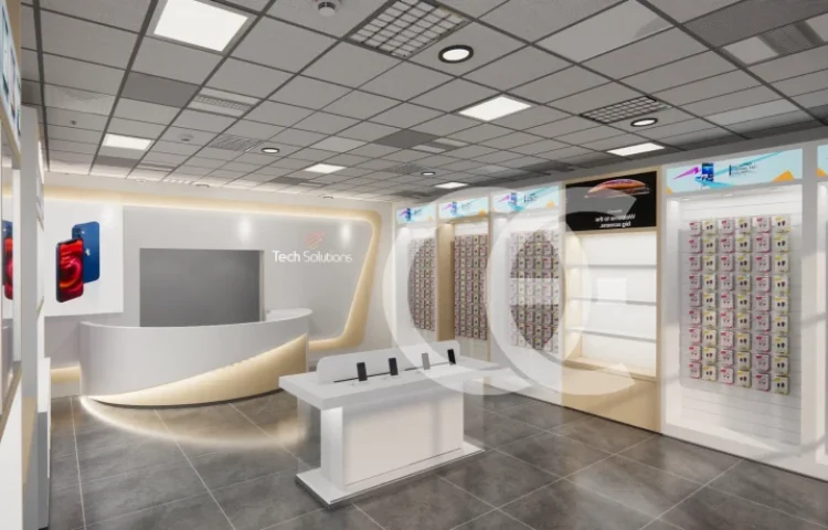 Wooden Phone Accessory Display Rack Furniture